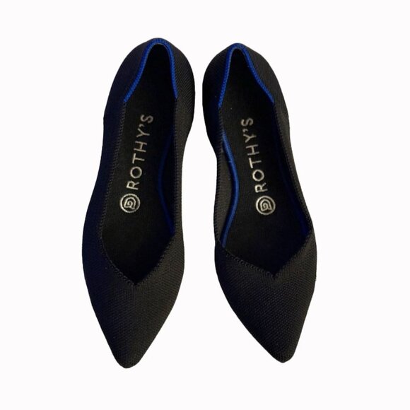 Rothy's Shoes - ROTHY’S Black Flats with Blue Trim, Size 6.5
In Very Good Pre-owned condition.